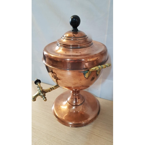 75 - Rare Antique Early 20th Century Copper Victorian Tea / Coffee Urn / Samovar with Brass Tap and Handl... 