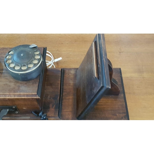 94 - Vintage Western Electric Rotary Dial Telephone, Wooden, Wall Mounted, Believed to be working with an... 