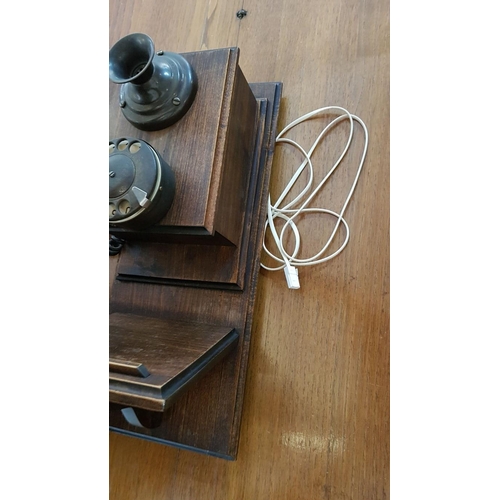 94 - Vintage Western Electric Rotary Dial Telephone, Wooden, Wall Mounted, Believed to be working with an... 