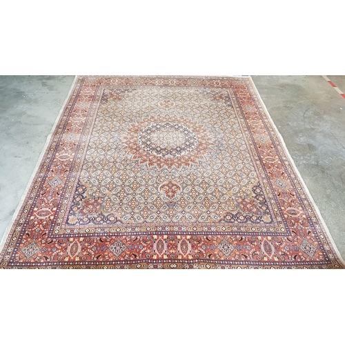 96 - Large Classic Oriental Carpet in Earth Colour, Classic Pattern, Believed to be Wool & Silk, (Approx.... 