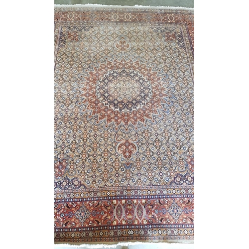 96 - Large Classic Oriental Carpet in Earth Colour, Classic Pattern, Believed to be Wool & Silk, (Approx.... 