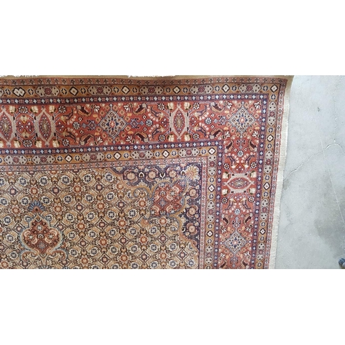 96 - Large Classic Oriental Carpet in Earth Colour, Classic Pattern, Believed to be Wool & Silk, (Approx.... 