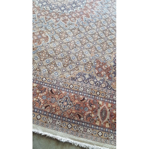 96 - Large Classic Oriental Carpet in Earth Colour, Classic Pattern, Believed to be Wool & Silk, (Approx.... 