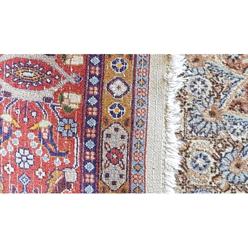 96 - Large Classic Oriental Carpet in Earth Colour, Classic Pattern, Believed to be Wool & Silk, (Approx.... 