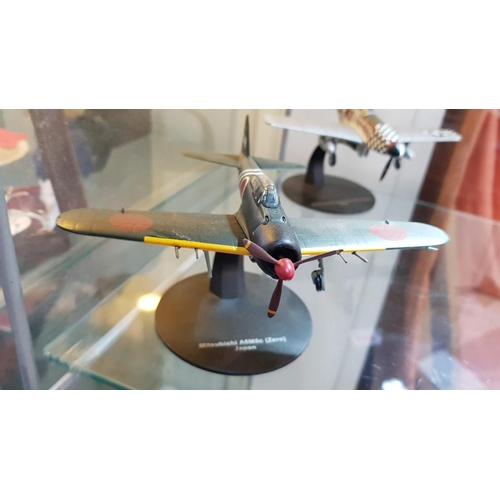 150 - Collection of Die Cast Metal Model Airplanes; Junkers JU87G-1 Stuka (Germany), Super Marine Spitfire... 