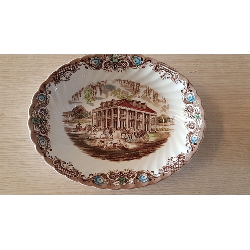 73 - 2 x Oval Serving Dishes (Approx. 23 x 18cm), Multicolour Heritage Hall Southern Plantation, a Typica... 