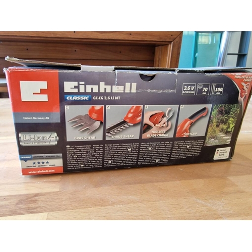 83B - Einhell Cordless Grass and Shrub Shears, with Box, (Untested)