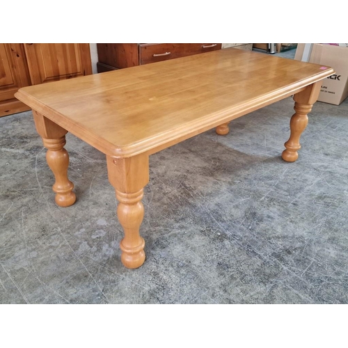 1071 - Pine Rectangular Coffee Table with Turned Legs, (Approx. 120 x 60 x 47cm)