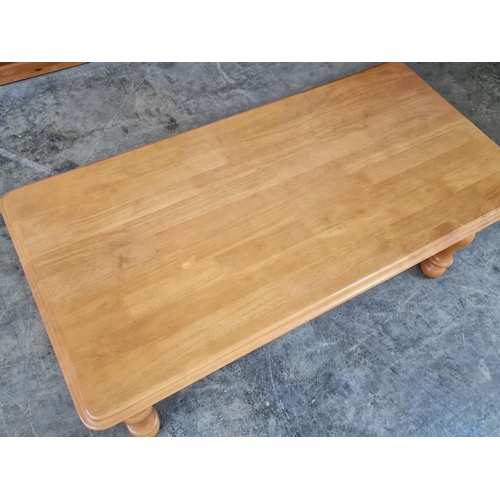 1071 - Pine Rectangular Coffee Table with Turned Legs, (Approx. 120 x 60 x 47cm)