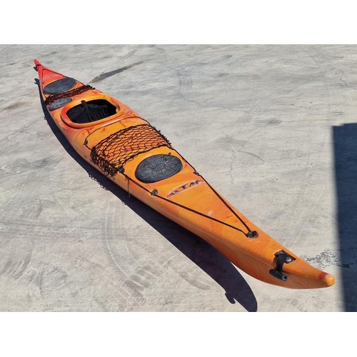 120 - RTM (Rotomod) Sea Kayak, with 3 x Rubber Hatch Covers, Deck Line, Made in France, (Approx. L: 485cm)