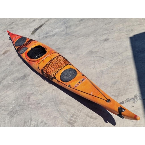 120 - RTM (Rotomod) Sea Kayak, with 3 x Rubber Hatch Covers, Deck Line, Made in France, (Approx. L: 485cm)