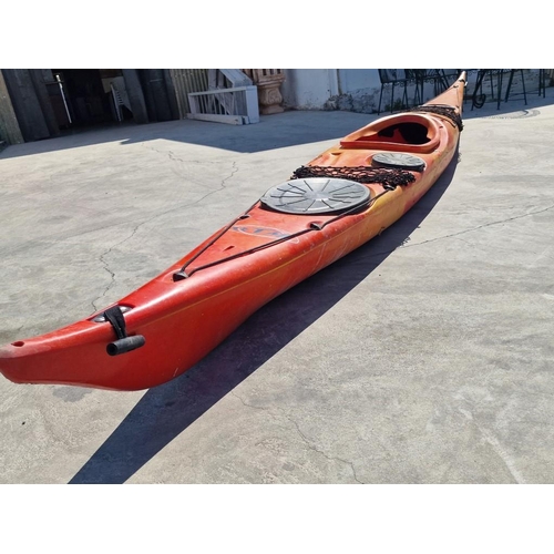 120 - RTM (Rotomod) Sea Kayak, with 3 x Rubber Hatch Covers, Deck Line, Made in France, (Approx. L: 485cm)