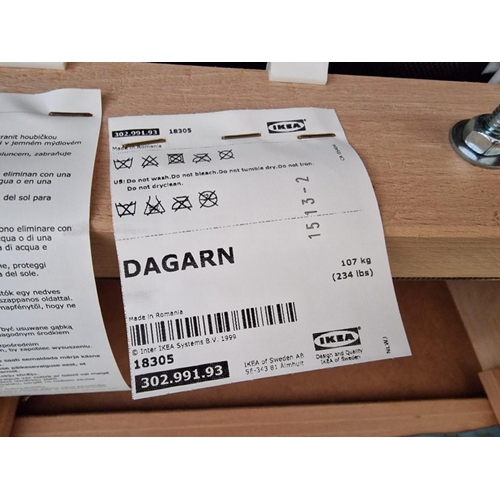 193 - IKEA 'Dagarn' Kimstad Turqoise Faux Leather Modern Reto-Futuristic Style Sofa / Love Seat with Chais... 