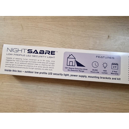 126 - 'NIGHT SABRE' Low Profile / Discreet Slim LED Security Floodlight with 9m PIR Motion Detector, 1,400... 