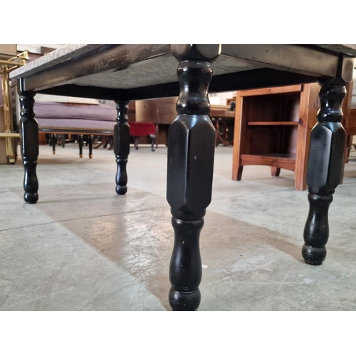 458 - Rectangular Coffee Table with Marble and Turned Legs, (Approx. 96 x 43 x 43cm)