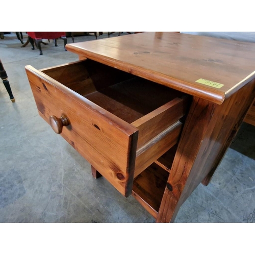 459 - Solid Pine Wood Bedside Unit with Drawer, (Approx. 45 x 45 x 62cm)