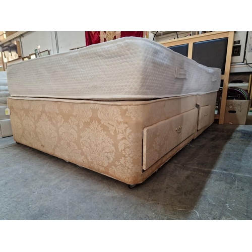 462 - Double Divan Bed with Wood & Leatherette Panel Headboard, Storage Drawers and 'Highgate Beds' Rhapso... 