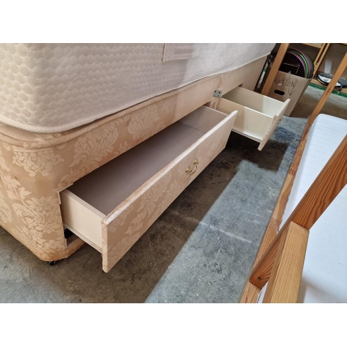 462 - Double Divan Bed with Wood & Leatherette Panel Headboard, Storage Drawers and 'Highgate Beds' Rhapso... 