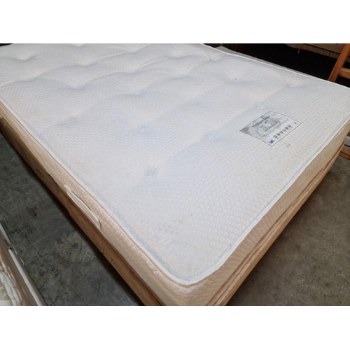 462 - Double Divan Bed with Wood & Leatherette Panel Headboard, Storage Drawers and 'Highgate Beds' Rhapso... 