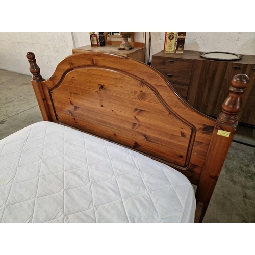 465 - Solid Wood (Pine) Single Bed with Orthopedic Mattress, (Approx. 105 x 195cm)