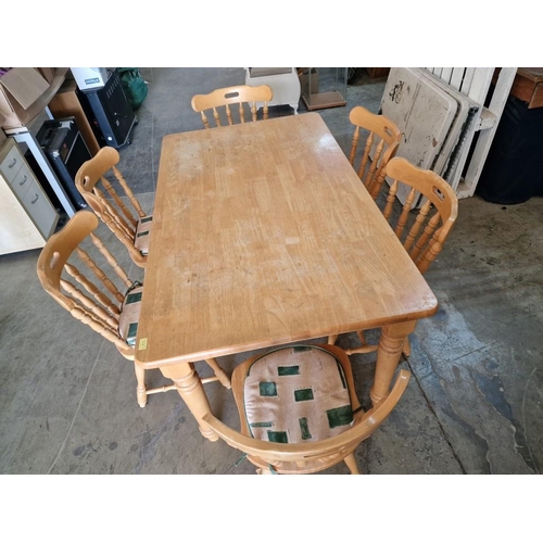 467 - Solid Wood Farmhouse Style Rectangular Dining Table with Turned Legs, (Approx. 152 x 92cm), Together... 