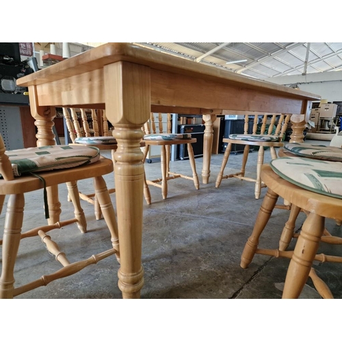 467 - Solid Wood Farmhouse Style Rectangular Dining Table with Turned Legs, (Approx. 152 x 92cm), Together... 