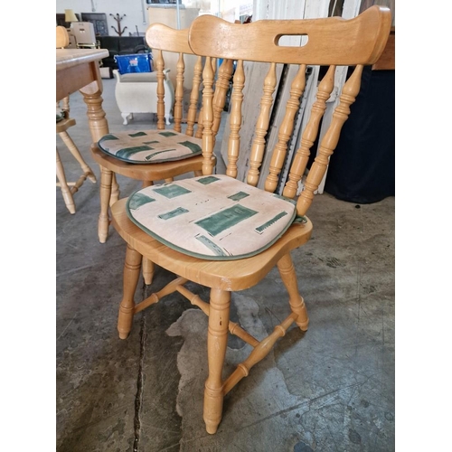 467 - Solid Wood Farmhouse Style Rectangular Dining Table with Turned Legs, (Approx. 152 x 92cm), Together... 