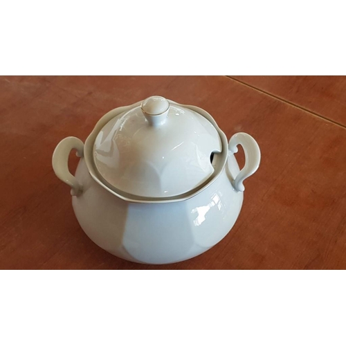 32 - 3 x White Porcelain Soup Tureens with Lids, (2 x Bavarian, Germany and One Other), (3)