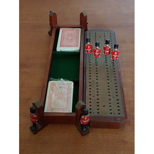 142 - Rare Vintage John Mayne 'On Guard' Military Cribbage Board Game