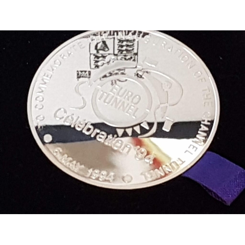 146 - 'Euro Tunnel Celebration 94', Sterling Silver Proof Commemorative Medal (Limited Edition No. 0663) i... 