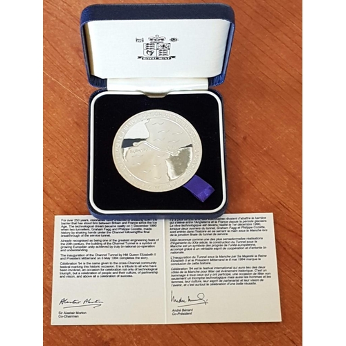 146 - 'Euro Tunnel Celebration 94', Sterling Silver Proof Commemorative Medal (Limited Edition No. 0663) i... 