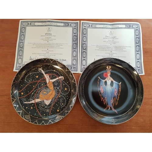 175 - Royal Doulton Collection 'House of Erte' Decorative Porcelain Plates with Certificate of Authenticit... 