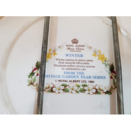 198 - 4 x Royal Albert 'Cottage Garden Year Series' Decorative Plates; Spring, Summer, Autumn, Winter, (Ap... 