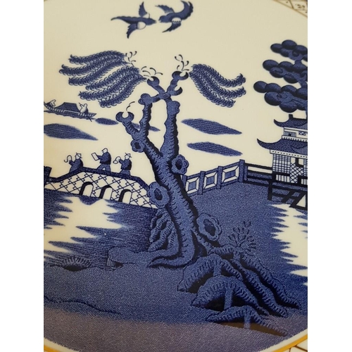 199 - Royal Doulton 'Booths Real Old Willow' Large Porcelain Cake Plater / Decorative Plate, (Approx. Ø: 2... 