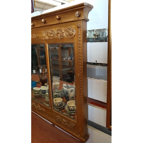 201 - Vintage Mirror with Highly Ornate Gilded Frame, (Approx. 68 x 117cm)