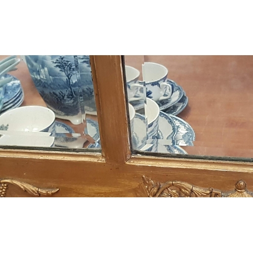 201 - Vintage Mirror with Highly Ornate Gilded Frame, (Approx. 68 x 117cm)