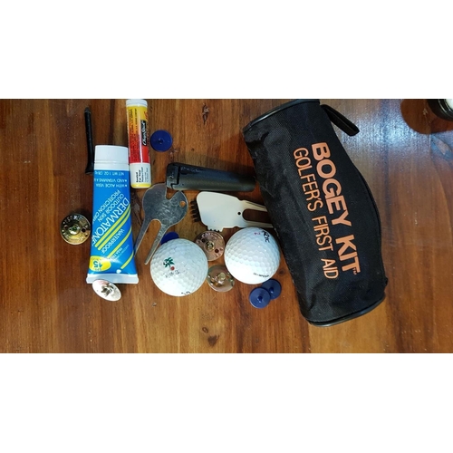 202 - Large Collection of Golf Accessories; Golfing Shoes Size 9, Qty of Golf Balls, Golf Ball Tee Holder ... 
