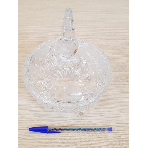 203 - Retro Crystal Tableware; Fruit Bowl (Ø: 22cm), Sweet Bowl with Lid and Sweet Pedestal Dish, (3)