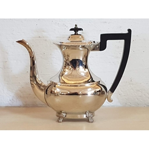 204 - Vintage Viners of Sheffield 4-Piece Alpha Plate (Silver Plated) Tea / Coffee Set; Tea Pot, Coffee Po... 