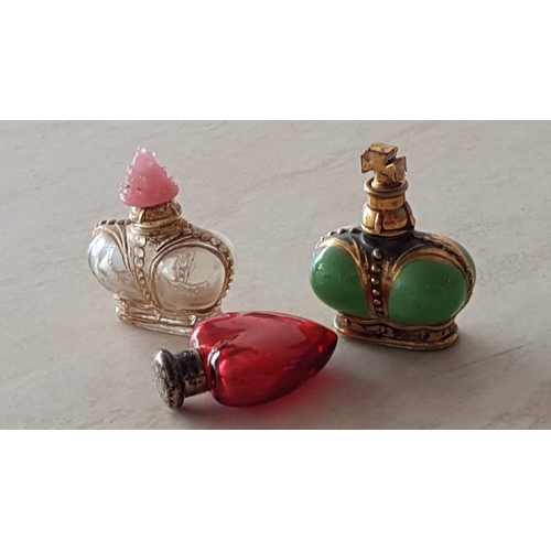 206 - Lalique Crystal Miniature Perfume 'Le Baiser' (1999), Together with 10 x Other Miniature Perfume Bot... 