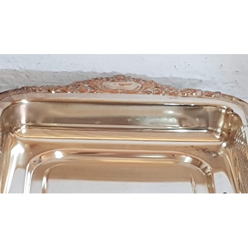 217 - Vintage Style Silver Plated Covered Serving Dish with Rectangular Pyrex Dish, (a/f), (Approx. 46 x 2... 
