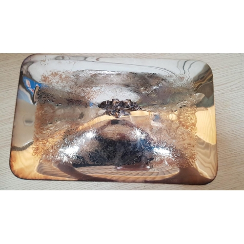 217 - Vintage Style Silver Plated Covered Serving Dish with Rectangular Pyrex Dish, (a/f), (Approx. 46 x 2... 