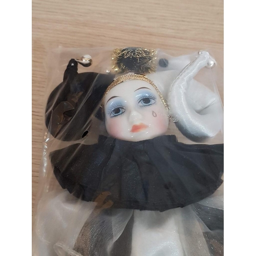 221 - The Leonardo Collection 'Pierrot' Porcelain Doll with Certificate of Authenticity, (Approx. H: 40cm)