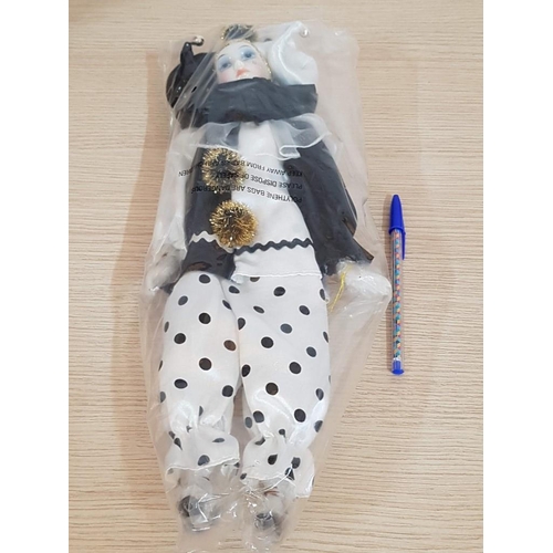 221 - The Leonardo Collection 'Pierrot' Porcelain Doll with Certificate of Authenticity, (Approx. H: 40cm)