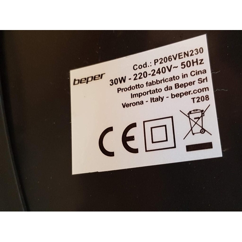 224 - 'Beper' Table Fan, (Model: P206VEN230), Black / Blue Colour