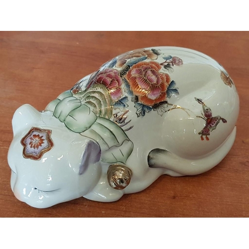 227 - Satsuma Sleeping Cat, (Approx. 24 x 11cm)