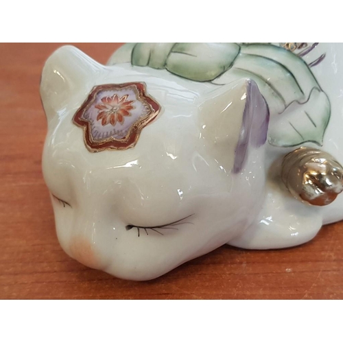 227 - Satsuma Sleeping Cat, (Approx. 24 x 11cm)