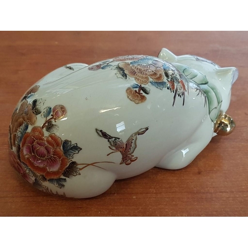 227 - Satsuma Sleeping Cat, (Approx. 24 x 11cm)