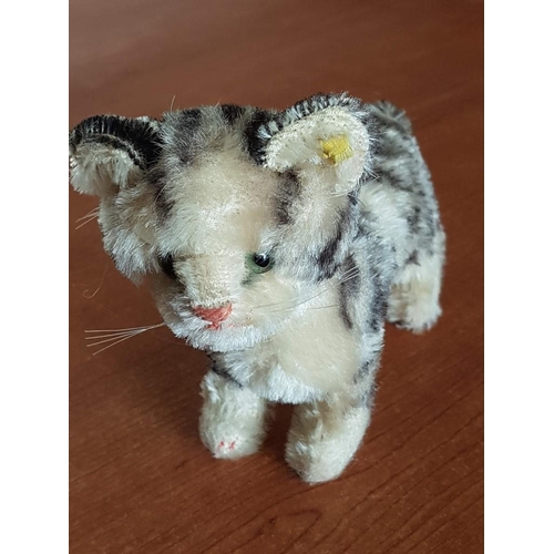 228 - Steiff Tabby Cat, (Circa 1950-1959), Made in Germany, Together with Other Vintage Toys, (5)
