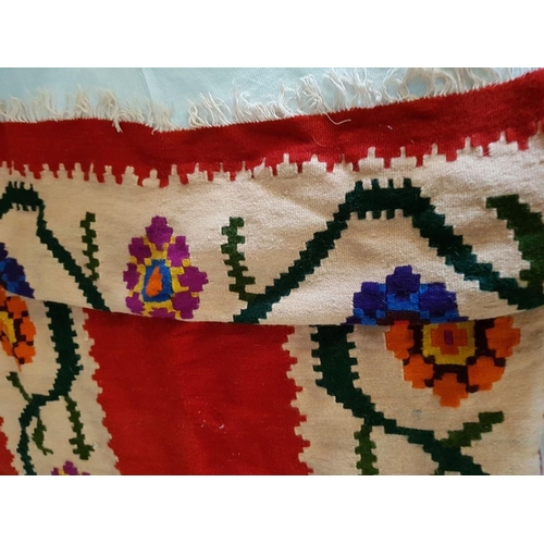 229 - Traditional Folk Art Woolen Multifunctional Carpet / Wall Hanging / Bed Cover, (Approx. 120 x 195cm)